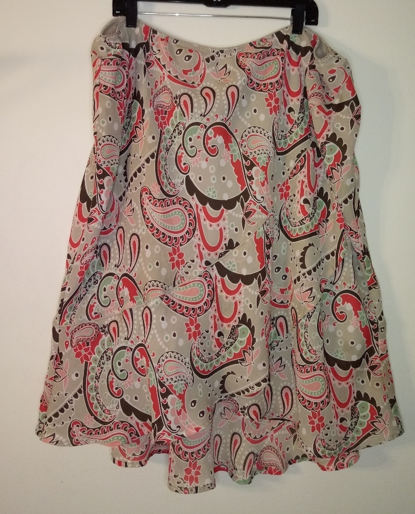 Fashion bug hi low paisley ruffle skirt